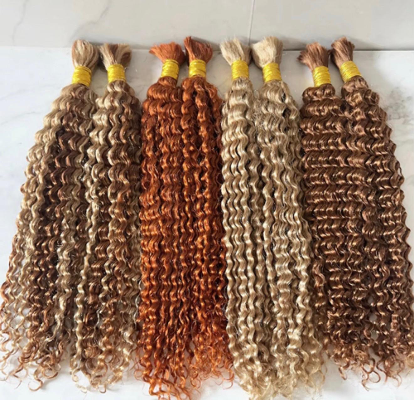 18" Deep wave 100% human hair bulk Color #350 #27 #30 # 27/30 mix