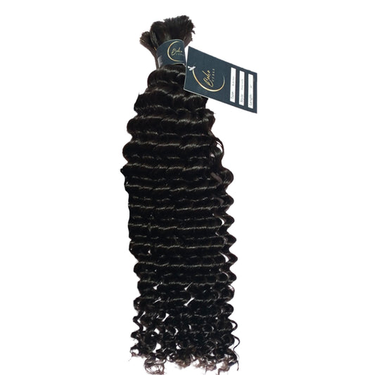 Human braiding hair bulk no weft deep curl virgin hair.
